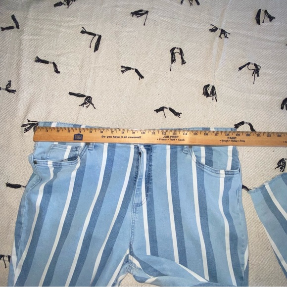 KUT From The Kloth High Rise Ankle Skinny Connie Striped Lt Wash Plus Size 18 - Picture 9 of 16